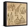 From the Traveling Series: South Africa - Collection of an Hand Drawn Illustrations-KUCO-Framed Stretched Canvas