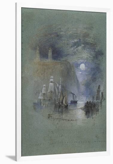 from Turner's Annual Tour: The Seine 1834 Watercolours, Light-Towers of la Hève (Vignette)-Joseph Mallord William Turner-Framed Giclee Print