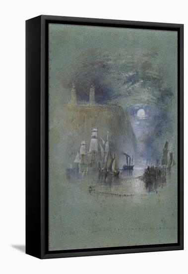 from Turner's Annual Tour: The Seine 1834 Watercolours, Light-Towers of la Hève (Vignette)-Joseph Mallord William Turner-Framed Stretched Canvas