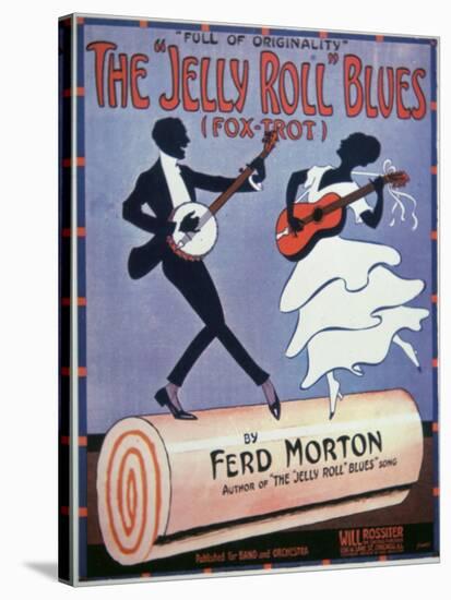 Front Cover For The Jelly Roll Blues, by Jelly Roll Morton-null-Stretched Canvas