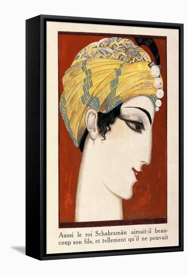 Front Cover, from 'History of the Princess Boudour- Tales of a Thousand and One Nights', 1926-Francois-Louis Schmied-Framed Stretched Canvas