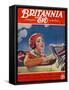 Front Cover Illustration Featuring a Lady in a Beret and Scarf Driving a Convertible Car-null-Framed Stretched Canvas