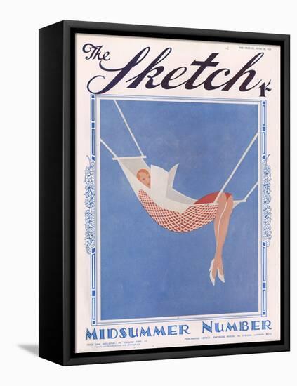 Front Cover Illustration Showing a Lady Relaxing in a Hammock Reading a Book-null-Framed Stretched Canvas