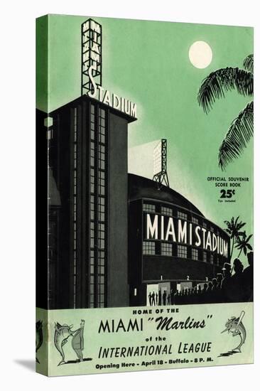 Front Cover Miami Stadium Official Souvenir Score Book in 1956-null-Stretched Canvas