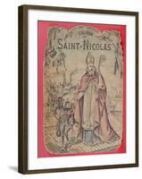 Front Cover of a Picture Album Depicting St. Nicholas Bringing Presents to the Children-null-Framed Giclee Print