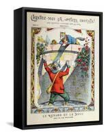 Front Cover of a School Exercise Book Depicting 'The Fox and the Billy Goat', C.1900-null-Framed Stretched Canvas