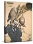 Front Cover of Jugend Magazine Showing a Girl Vaulting over a Bald Man's Head, 1900s-null-Stretched Canvas