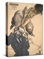 Front Cover of Jugend Magazine Showing a Girl Vaulting over a Bald Man's Head, 1900s-null-Stretched Canvas