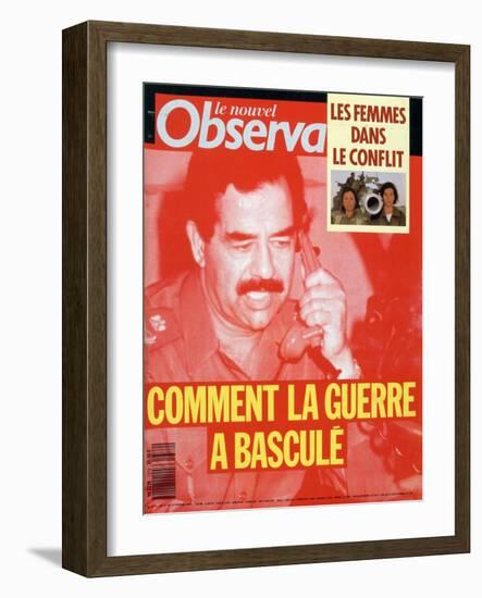 Front Cover of Le Nouvel Observateur, Febuary 1991-null-Framed Giclee Print