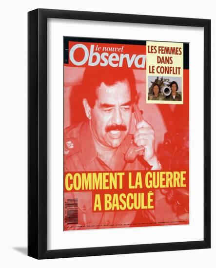 Front Cover of Le Nouvel Observateur, Febuary 1991-null-Framed Giclee Print