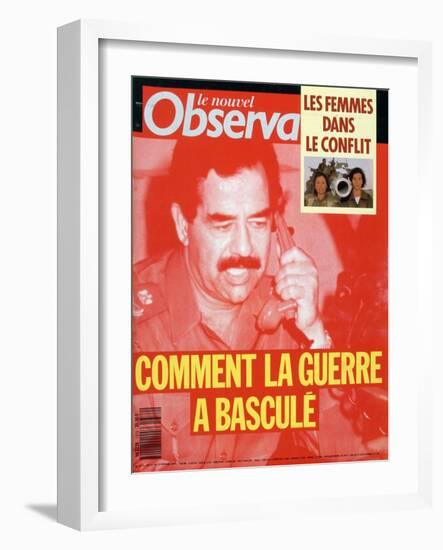 Front Cover of Le Nouvel Observateur, Febuary 1991-null-Framed Giclee Print