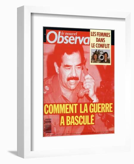 Front Cover of Le Nouvel Observateur, Febuary 1991-null-Framed Giclee Print