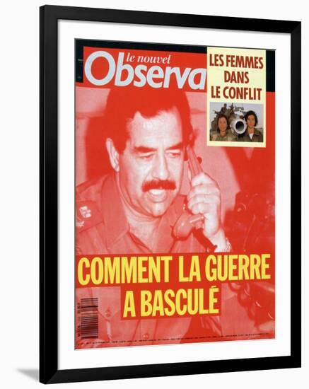 Front Cover of Le Nouvel Observateur, Febuary 1991-null-Framed Giclee Print