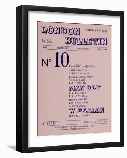 Front Cover of the 'London Bulletin', No. 10, February 1939-null-Framed Giclee Print