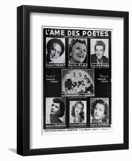 Front Cover of the Score of the Song 'L'Ame Des Poetes' with Words and Music by Charles Trenet-French-Framed Giclee Print