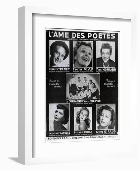 Front Cover of the Score of the Song 'L'Ame Des Poetes' with Words and Music by Charles Trenet-French-Framed Giclee Print