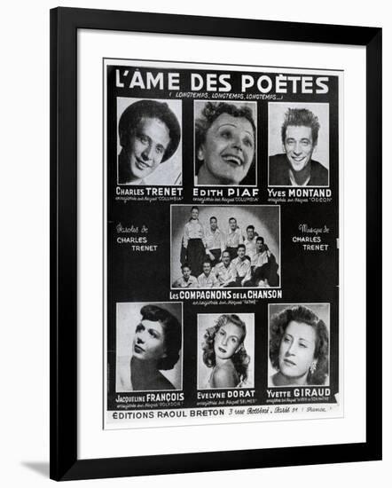 Front Cover of the Score of the Song 'L'Ame Des Poetes' with Words and Music by Charles Trenet-French-Framed Giclee Print