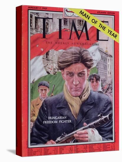 Front Cover of 'Time' Magazine Devoted to the Hungarian Revolution of 1956, 7th January 1957-null-Stretched Canvas