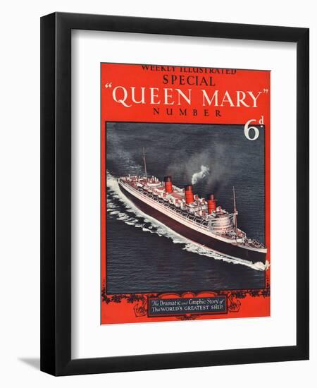 Front Cover of Weekly Illustrated Magazine - Queen Mary (Steamship) Special Issue-null-Framed Photographic Print