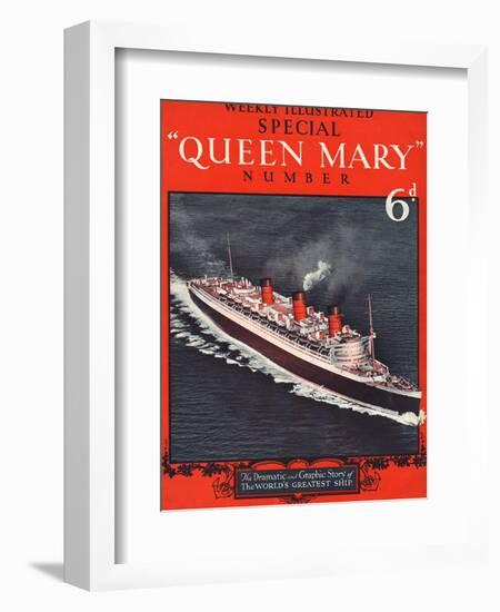 Front Cover of Weekly Illustrated Magazine - Queen Mary (Steamship) Special Issue-null-Framed Photographic Print