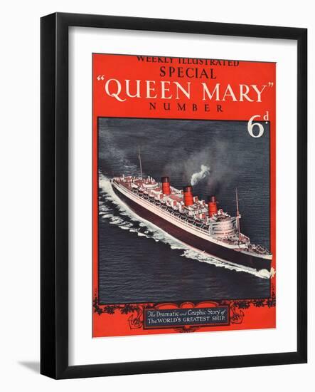 Front Cover of Weekly Illustrated Magazine - Queen Mary (Steamship) Special Issue-null-Framed Photographic Print