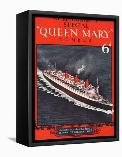 Front Cover of Weekly Illustrated Magazine - Queen Mary (Steamship) Special Issue-null-Framed Stretched Canvas