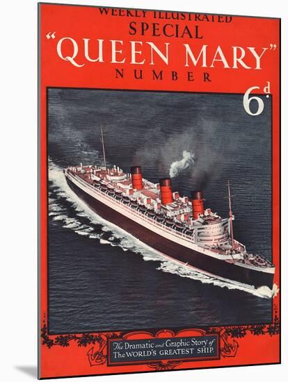 Front Cover of Weekly Illustrated Magazine - Queen Mary (Steamship) Special Issue-null-Mounted Photographic Print