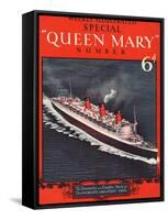 Front Cover of Weekly Illustrated Magazine - Queen Mary (Steamship) Special Issue-null-Framed Stretched Canvas