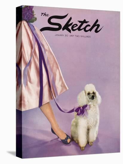 Front Cover Photograph Showing a Lady Posed with a Poodle-null-Stretched Canvas