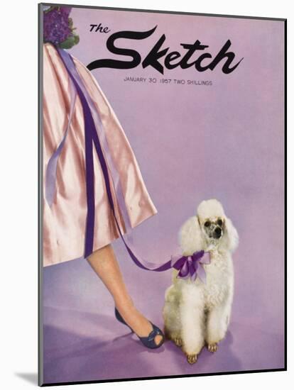 Front Cover Photograph Showing a Lady Posed with a Poodle-null-Mounted Photographic Print