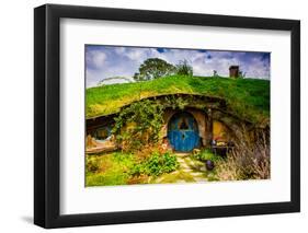 Front Door of a Hobbit House, Hobbiton, North Island, New Zealand, Pacific-Laura Grier-Framed Photographic Print