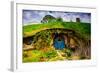 Front Door of a Hobbit House, Hobbiton, North Island, New Zealand, Pacific-Laura Grier-Framed Photographic Print