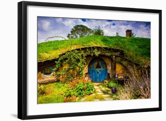 Front Door of a Hobbit House, Hobbiton, North Island, New Zealand, Pacific-Laura Grier-Framed Photographic Print