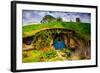 Front Door of a Hobbit House, Hobbiton, North Island, New Zealand, Pacific-Laura Grier-Framed Photographic Print