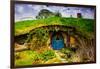 Front Door of a Hobbit House, Hobbiton, North Island, New Zealand, Pacific-Laura Grier-Framed Photographic Print