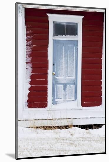 Front Door of Old School House with Snow-Terry Eggers-Mounted Photographic Print