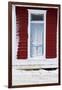 Front Door of Old School House with Snow-Terry Eggers-Framed Photographic Print