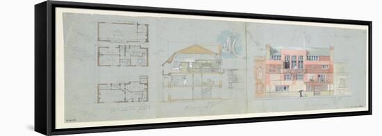 Front Elevation and Section for House and Studio for Frank Miles-Edward William Godwin-Framed Stretched Canvas