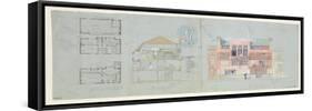 Front Elevation and Section for House and Studio for Frank Miles-Edward William Godwin-Framed Stretched Canvas