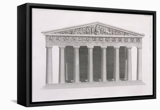 Front Elevation of a Classical Building, Volume II, Chapter I, Plate III-James Stuart-Framed Stretched Canvas