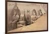 Front Elevation of the Great Temple of Aboo Simbel, Nubia, from 'Egypt and Nubia'-David Roberts-Framed Giclee Print