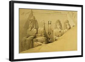 Front Elevation of the Great Temple of Aboo Simbel, Nubia-David Roberts-Framed Giclee Print