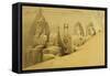 Front Elevation of the Great Temple of Aboo Simbel, Nubia-David Roberts-Framed Stretched Canvas