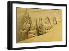 Front Elevation of the Great Temple of Aboo Simbel, Nubia-David Roberts-Framed Giclee Print