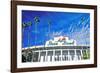 Front entrance to the Rose Bowl in Pasadena, Pasadena, California-null-Framed Photographic Print