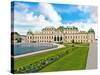 Front Facade of Schloss Schonbrunn Palace, Vienna, Wein, Austria-Miva Stock-Stretched Canvas