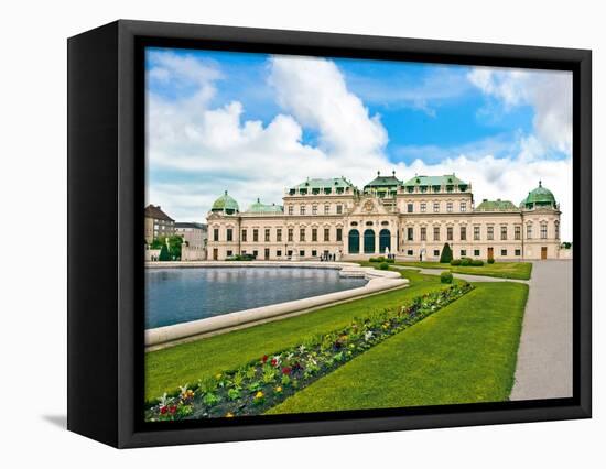 Front Facade of Schloss Schonbrunn Palace, Vienna, Wein, Austria-Miva Stock-Framed Stretched Canvas