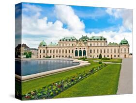 Front Facade of Schloss Schonbrunn Palace, Vienna, Wein, Austria-Miva Stock-Stretched Canvas