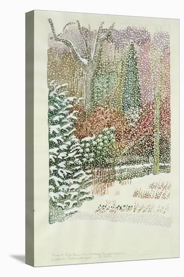 Front Garden in Heavy Snowstorm-Lillian Delevoryas-Stretched Canvas