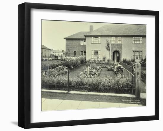 Front Garden of 61 Barnes Avenue, on the Castelnau Estate, Barnes, London, 1930-null-Framed Photographic Print